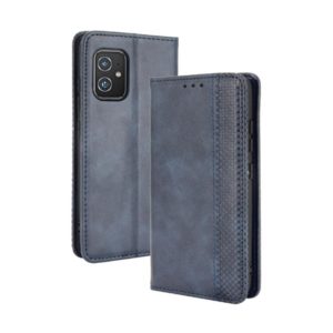 For Asus Zenfone 8 / 8Z Magnetic Buckle Retro Crazy Horse Leather Phone Case(Blue) (OEM)