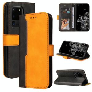 For Samsung Galaxy S20 Ultra Business Stitching-Color Horizontal Flip PU Leather Case with Holder & Card Slots & Photo Frame(Orange) (OEM)