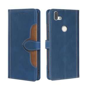 For Fujitsu Arrows RX / M05 Skin Feel Straw Hat Magnetic Buckle Leather Phone Case(Blue) (OEM)