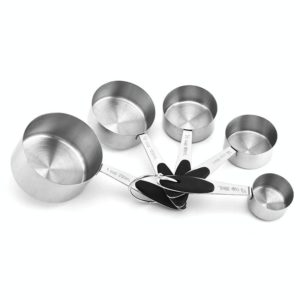 5 in 1 Stainless Steel Measuring Spoon Set Coffee Spoon Baking Kitchen Gadget, Style:Measuring Cup(Black) (OEM)