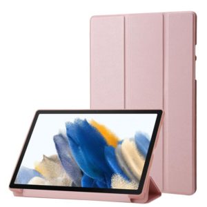 For Samsung Galaxy Tab A8 10.5 2021 TPU Three-fold Horizontal Flip Leather Case(Rose Gold) (OEM)