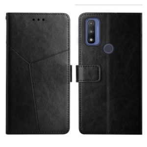For Motorola Moto G Pure 2021 Y Stitching Horizontal Flip Leather Phone Case(Black) (OEM)