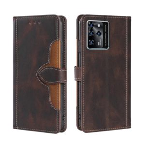 For ZTE Blabe V30 Skin Feel Straw Hat Magnetic Buckle Leather Phone Case(Brown) (OEM)