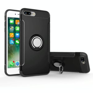 For iPhone 8 Plus & 7 Plus Magnetic 360 Degree Rotation Ring Armor Protective Case(Black) (OEM)