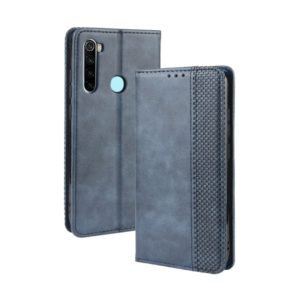 For Xiaomi Redmi Note 8T Magnetic Buckle Retro Crazy Horse Texture Horizontal Flip Leather Case with Holder & Card Slots & Photo Frame(Blue) (OEM)