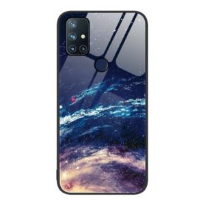 For OnePlus Nord N10 5G Colorful Painted Glass Phone Case(Starry Sky) (OEM)