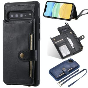 For iPhone 11 For iPhone 11 Buckle Zipper Shockproof Protective Case with Holder & Card Slots & Wallet & Lanyard & Photos Frame(Black) (OEM)