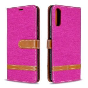 For Sony Xperia L4 Color Matching Denim Texture Horizontal Flip Leather Case with Holder & Card Slots & Wallet & Lanyard(Rose Red) (OEM)