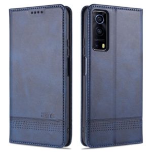 For vivo iQOO Z3 AZNS Magnetic Calf Texture Horizontal Flip Leather Case with Card Slots & Holder & Wallet(Dark Blue) (AZNS) (OEM)