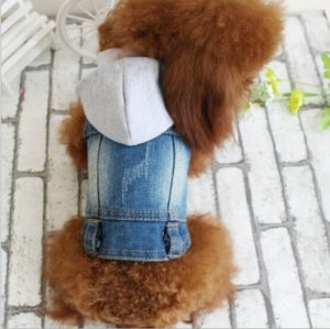 Retro Personality Denim Small Vest Pet Dog Clothes Pet Jacket, Size:M(With Hat) (OEM)