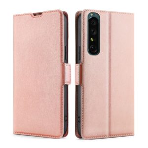 For Sony Xperia 1 IV Ultra-thin Voltage Side Buckle Flip Leather Case(Rose Gold) (OEM)