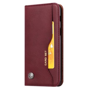 Knead Skin Texture Horizontal Flip Leather Case for Galaxy A8 2018, with Photo Frame & Holder & Card Slots & Wallet(Wine Red) (OEM)