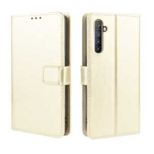 For Oppo Realme XT / Realme X2 / K5 Retro Crazy Horse Texture Horizontal Flip Leather Case with Holder & Card Slots & Photo Frame(Gold) (OEM)