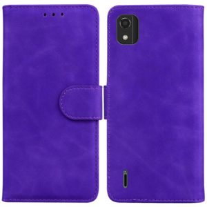 For Nokia C2 2nd Edition Skin Feel Pure Color Flip Leather Phone Case(Purple) (OEM)