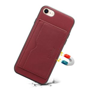 For iPhone 7 / 8 Denior V3 Luxury Car Cowhide Leather Protective Case with Holder & Card Slot(Dark Red) (Denior) (OEM)