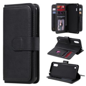 For Samsung Galaxy M01 Multifunctional Magnetic Copper Buckle Horizontal Flip Solid Color Leather Case with 10 Card Slots & Wallet & Holder & Photo Frame(Black) (OEM)