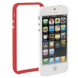 Για iPhone 5 & 5s Πλαστική θήκη πλαίσιου με κουμπιά (κόκκινο) (OEM)