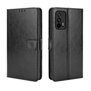 For OPPO Realme GT 5G Retro Crazy Horse Texture Horizontal Flip Leather Case with Holder & Card Slots & Lanyard(Black) (OEM)