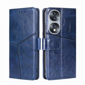 For Honor 70 Geometric Stitching Horizontal Flip Leather Phone Case(Blue) (OEM)