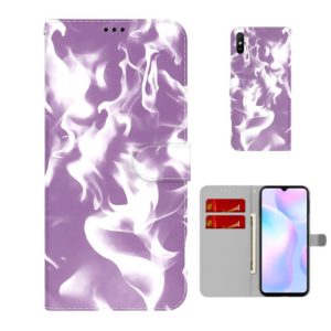 For Xiaomi Redmi 9A Cloud Fog Pattern Horizontal Flip Leather Case with Holder & Card Slot & Wallet(Purple) (OEM)