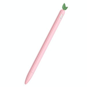 For Apple Pencil 2 Contrasting Color Mint Leaf Silicone Non-slip Protective Cover(Pink) (OEM)