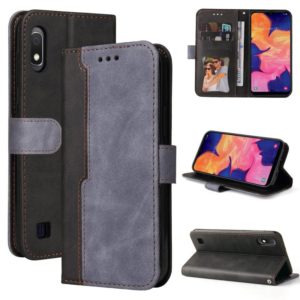 For Samsung Galaxy A10 / M10 Business Stitching-Color Horizontal Flip PU Leather Case with Holder & Card Slots & Photo Frame(Grey) (OEM)