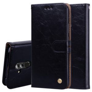 Business Style Oil Wax Texture Horizontal Flip Leather Case for Huawei Mate 20 Lite, with Holder & Card Slots & Wallet (Black) (OEM)