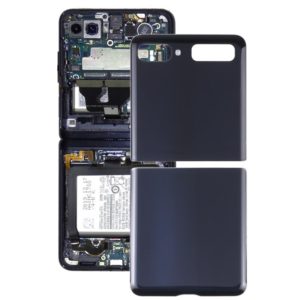 For Samsung Galaxy Z Flip 4G SM-F700 Glass Battery Back Cover (Black) (OEM)