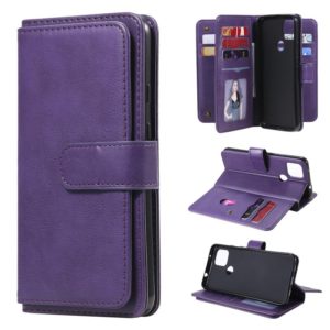 For Google Pixel 5 XL Multifunctional Magnetic Copper Buckle Horizontal Flip Leather Case with Bracket & 10 Card Slots & Wallet & Photo Frame(Purple) (OEM)