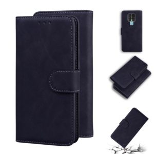 For Tecno Camon 16 Skin Feel Pure Color Flip Leather Phone Case(Black) (OEM)