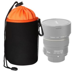 SLR Camera Lens Bag Micro Single Lens Bag Lens Inner Bile Bag Waterproof Protective Case Plus Velvet Thickening, Diameter: 10cm, Height: 14cm(Orange) (OEM)
