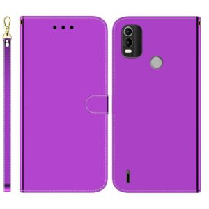 For Nokia C21 Plus Imitated Mirror Surface Horizontal Flip Leather Phone Case(Purple) (OEM)