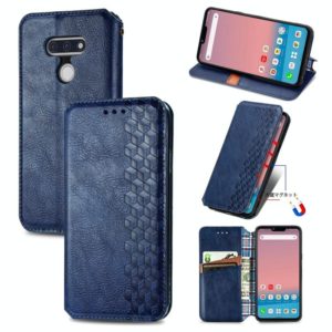 For LG Style3 L-41A Cubic Grid Pressed Horizontal Flip Magnetic PU Leather Case with Holder & Card Slots & Wallet(Blue) (OEM)