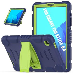 For Samsung Galaxy Tab A7 Lite 8.7 inch 2021 3-Layer Protection Screen Frame + PC + Silicone Shockproof Combination Case with Holder(NavyBlue+Lime) (OEM)