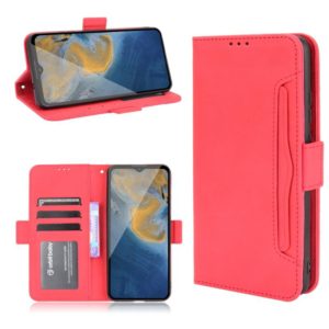 For ZTE Blade A51 Skin Feel Calf Pattern Horizontal Flip Leather Case with Holder & Card Slots & Photo Frame(Red) (OEM)