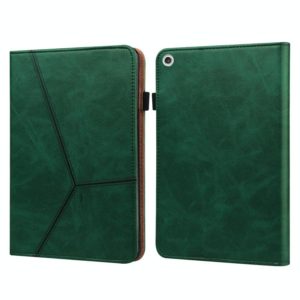 For Lenovo Tab M10 10.1 inch Solid Color Embossed Striped Leather Case(Green) (OEM)