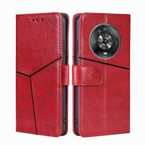 For Honor Magic4 Geometric Stitching Horizontal Flip Leather Phone Case(Red) (OEM)