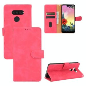 For LG K50S Solid Color Skin Feel Magnetic Buckle Horizontal Flip Calf Texture PU Leather Case with Holder & Card Slots & Wallet(Rose Red) (OEM)