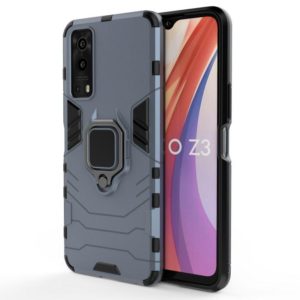 For vivo iQOO Z3 5G Shockproof PC + TPU Protective Case with Magnetic Ring Holde(Navy Blue) (OEM)