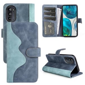For Motorola Moto G52j 5G Stitching Horizontal Flip Leather Phone Case(Blue) (OEM)