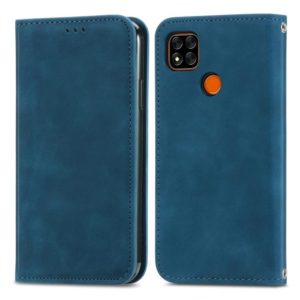 For Xiaomi Redmi 9A Retro Skin Feel Business Magnetic Horizontal Flip Leather Case With Holder & Card Slots & Wallet & Photo Frame(Blue) (OEM)