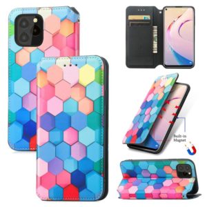 For Oukitel C21 Pro Colorful Magnetic Horizontal Flip PU Leather Case with Holder & Card Slot & Wallet(Colorful Cube) (OEM)