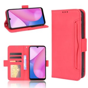 For Blackview Oscal C20 Skin Feel Calf Pattern Horizontal Flip Leather Case with Holder & Card Slots & Photo Frame(Red) (OEM)