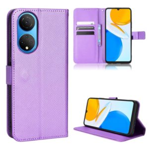 For Honor X7 Diamond Texture Leather Phone Case(Purple) (OEM)