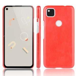 For Google Pixel 4a Shockproof Litchi Texture PC + PU Case(Red) (OEM)