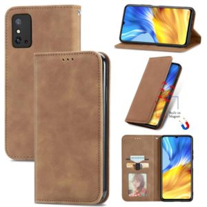 For Honor X10 Max 5G Retro Skin Feel Magnetic Horizontal Flip Leather Phone Case(Brown) (OEM)