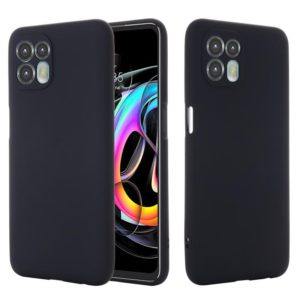 For Motorola Moto Edge 20 Lite / Edge 20 Fusion Pure Color Liquid Silicone Shockproof Full Coverage Phone Case(Black) (OEM)
