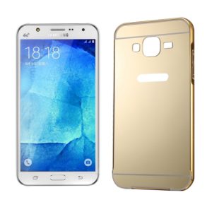 Push-pull Style Metal Plating Bumper Frame + Acrylic Back Cover Combination Case for Galaxy J5(Gold) (OEM)