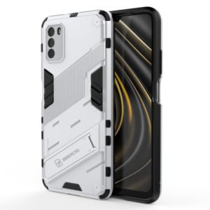 For Xiaomi Poco M3 Punk Armor 2 in 1 PC + TPU Shockproof Case with Invisible Holder(White) (OEM)