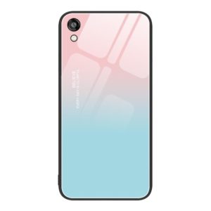 For Honor Play 3e Colorful Painted Glass Phone Case(Blue Sky) (OEM)